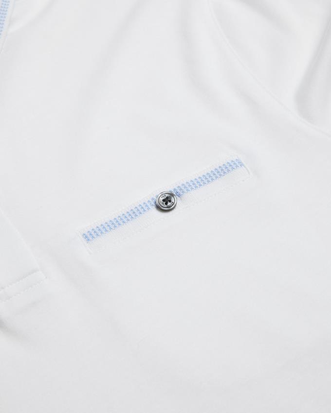 Polo Ted Baker Polo With Striped Details Blanche Homme | YVA-55307979